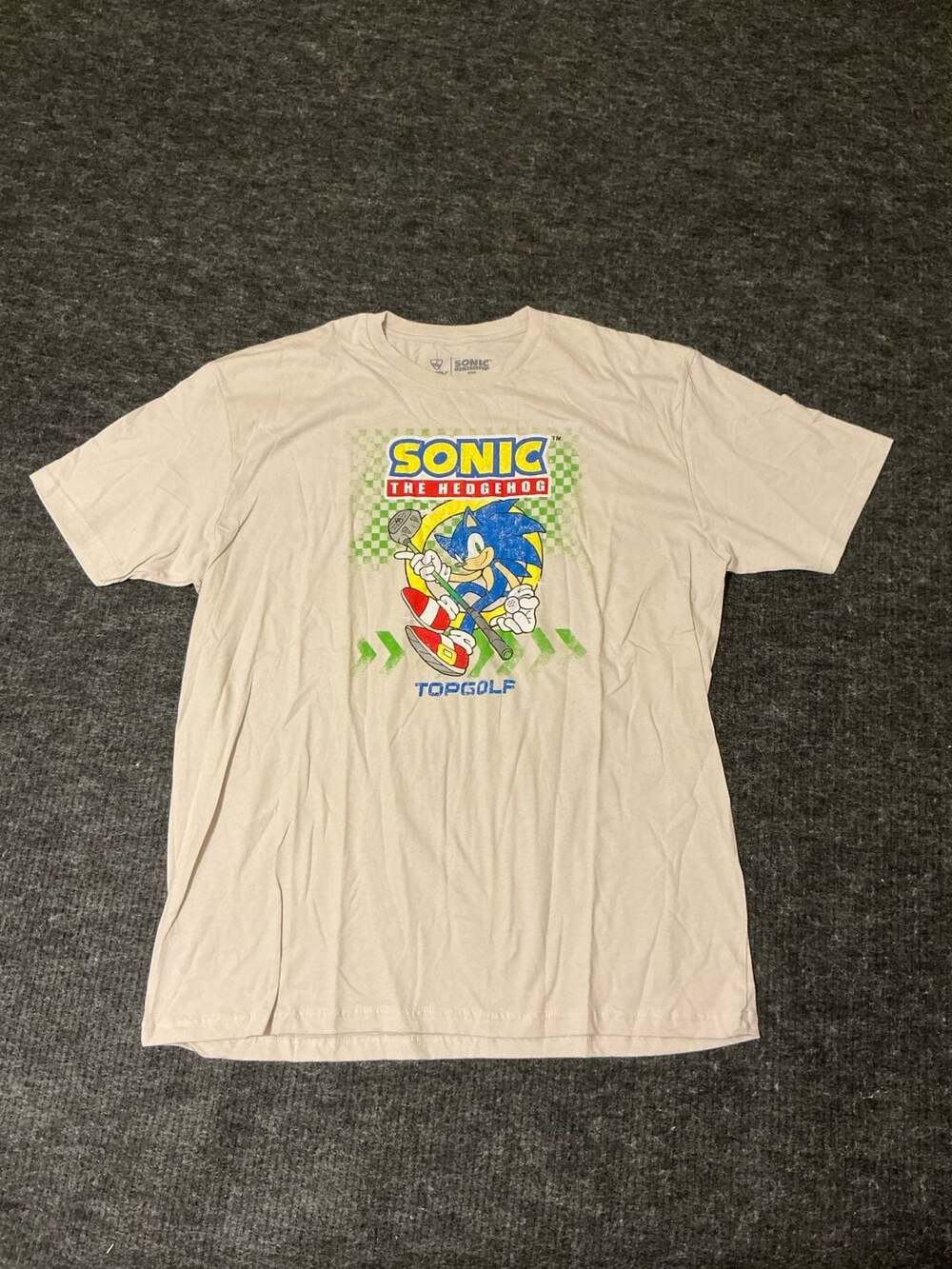 Topgolf Sonic The Hedgehog Graphic T-Shirt Mens XXL White Golf Video Game